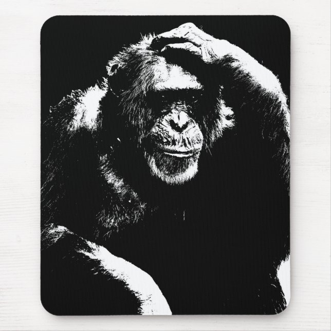 Custom Thinking Ape Pop Art Trendy Modern Template Mouse Pad (Front)