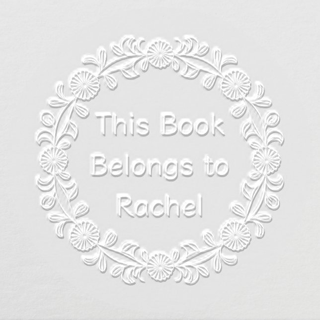 Custom “This Book Belongs To” Floral Embosser (Design)