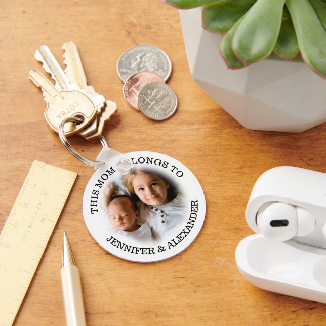Custom This Mommy Belongs To Keychain (Desk)