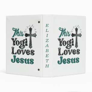 Custom This Yogi Loves Jesus Fitness Yoga Mini Binder