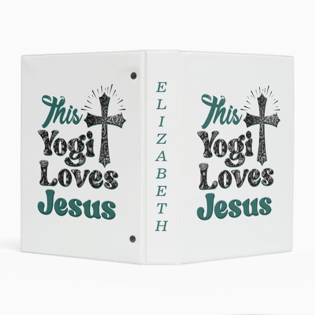 Custom This Yogi Loves Jesus Fitness Yoga  Mini Binder (Background)