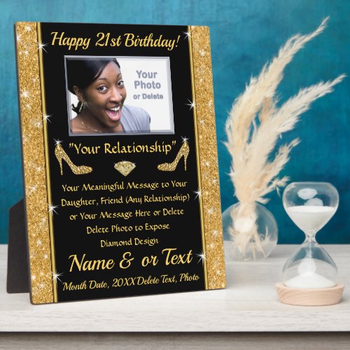 Custom Thoughtful 21st Birthday Gifts for Her Plaque