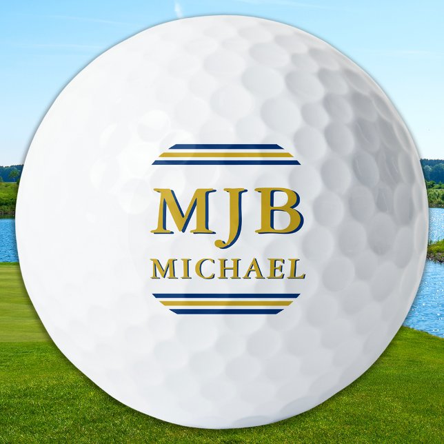 Custom Three Initial Monogram Golfer Personalized Golf Balls (Creator Uploaded)