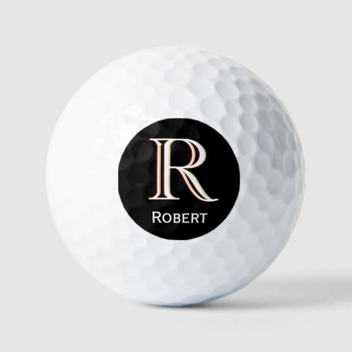 Custom Three-Layered Monogram with First Name Golf Balls | Zazzle