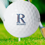 Custom Three Layered Monogram with First Name  Golf Balls<br><div class="desc">UNIQUE LAYERING OF THE MONOGRAM -- look closely and you will see three colors, which gives it the feeling of depth. Personalized additionaly with the first name. Special idea for a gift or you might just enjoy for yourself! If you have any design questions or a special request, please send...</div>