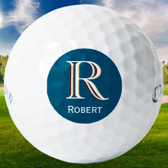 Custom Three-Layered Monogram with First Name  Golf Balls (Creator Uploaded)