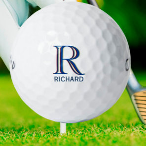 Custom Three Layered Monogram with First Name  Golf Balls