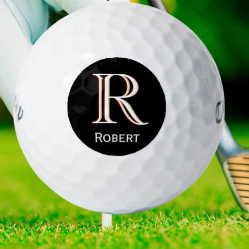 Custom Three_Layered Monogram with First Name Golf Balls