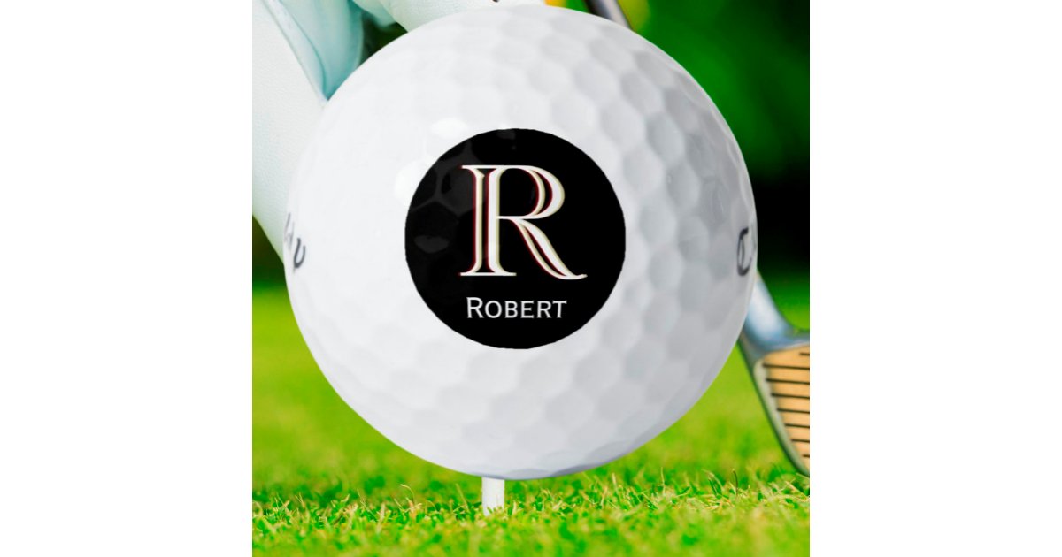 Custom Three-Layered Monogram with First Name Golf Balls | Zazzle
