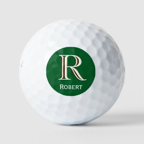 Custom Three_Layered Monogram with First Name Golf Golf Balls