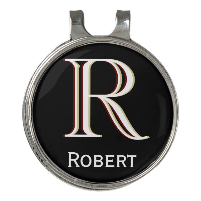 Custom Three-Layered Monogram with First Name  Golf Hat Clip (Front)