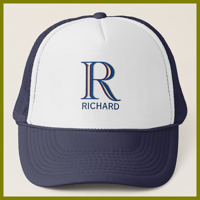 Custom Three Layered Monogram with First Name  Trucker Hat (Creator Uploaded)