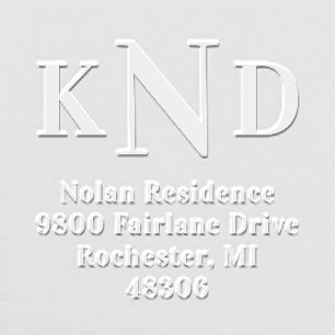 Custom Three Letter Monogram Return Address Embosser