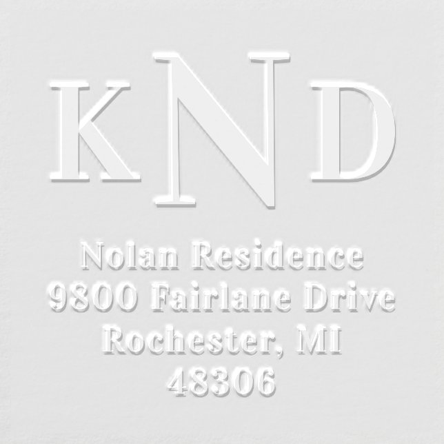 Custom Three Letter Monogram Return Address Embosser (Design)