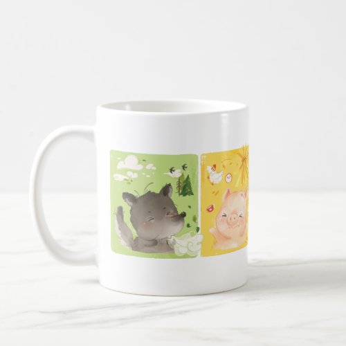 Custom Three Little Pigs  Big Bad Wolf Coffee Mug