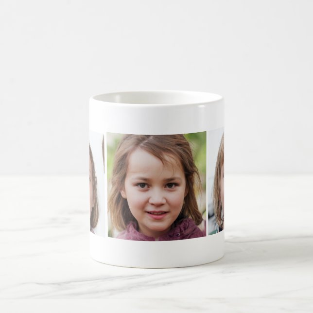 Custom Three-Photo Collage Coffee Mug (Center)