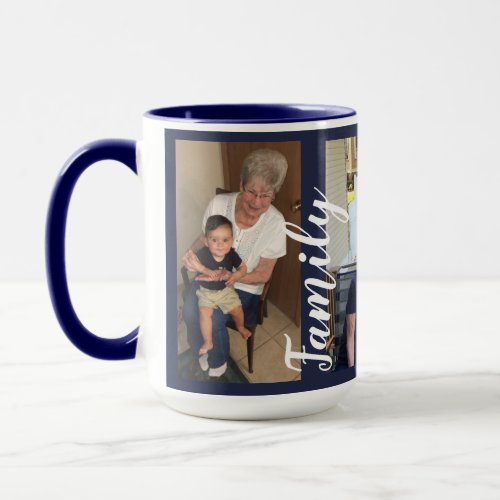Custom Three Photo Collage  Family Love Mug