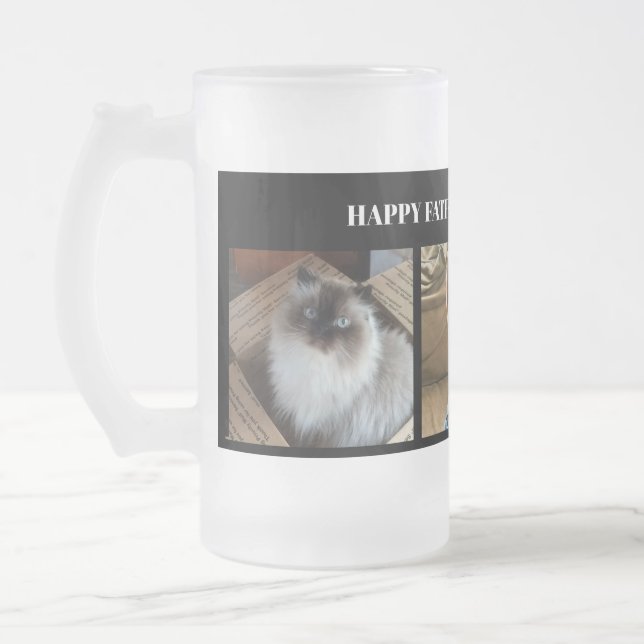 Custom Three Photo Happy Fathers Day Mug (Left)
