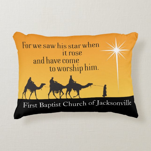 Custom Three Wise Men Star of Bethlehem Christmas Accent Pillow (Front)