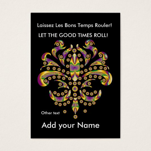 Custom Throw Card fleur de lis (Front)