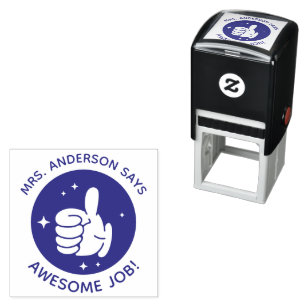 Custom Thumbs Up Excellent Job Teacher School Self-inking Stamp
