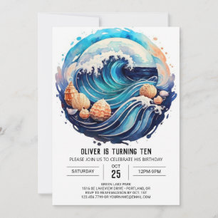 Custom Tidal Waves Birthday Invitation
