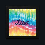 Custom Tie Dye Gift Box<br><div class="desc">What better way to present that special gift than to put it in an original wooden gift box, that is a unique and practical gift in itself. Add that watch, jewelry, keys to the new car, whatever. A gift inside a gift- for an extra special surprise. Made of lacquered wood,...</div>