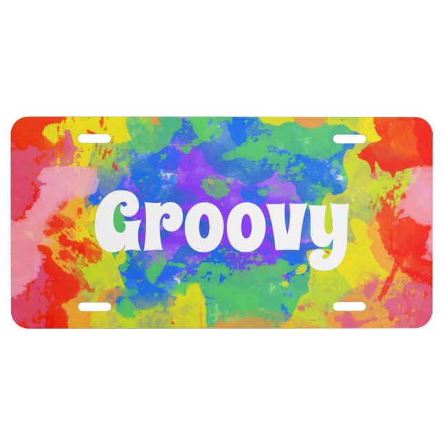 Custom Tie Dye Pattern License Plate (Front)