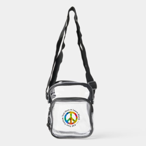 Custom Tie-Dye Peace Symbol Clear Stadium Bag