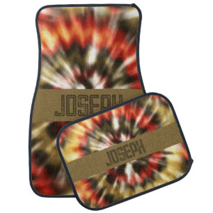 Custom Tie Dye Personalized Car Mats