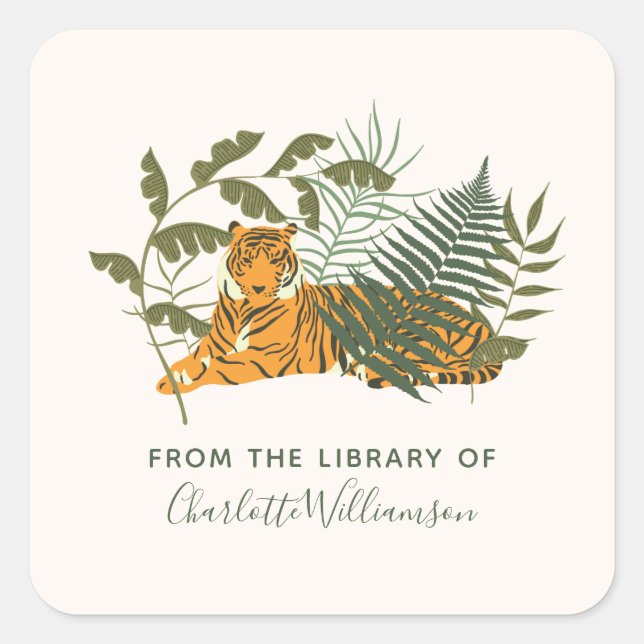 Custom Tiger From The Library of Bookplate (Front)
