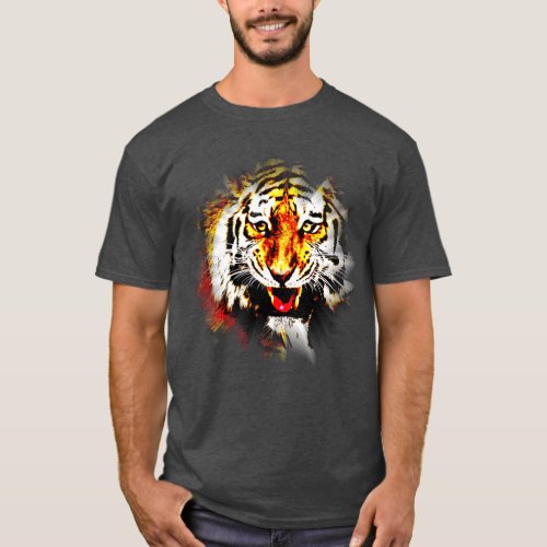 Custom Tiger Head Modern Elegant Template T_Shirt