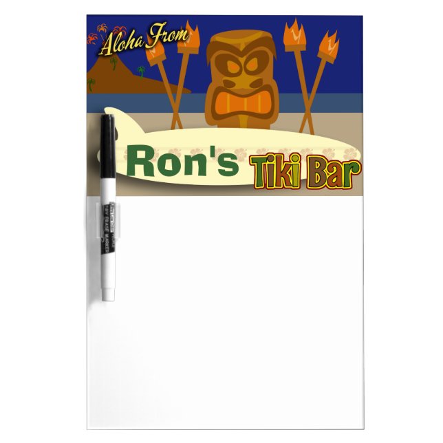 Custom Tiki Bar Sign Dry Erase Board (Front)