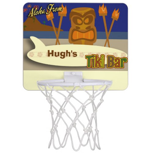 Custom Tiki Bar Sign Mini Basketball Hoop