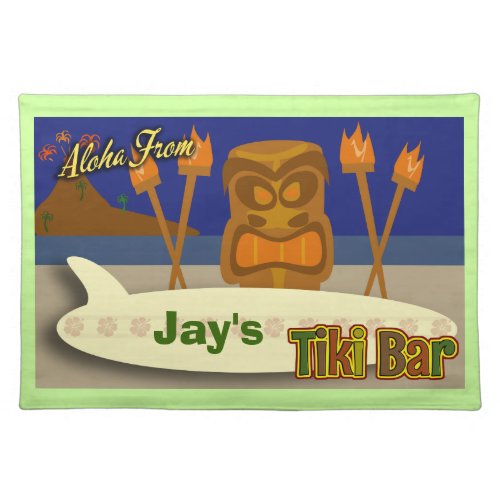 Custom Tiki Bar Sign Placemat