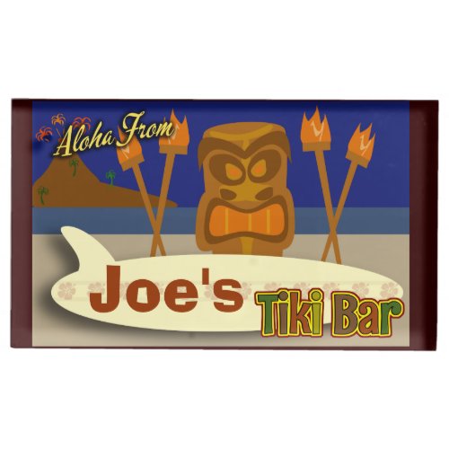 Custom Tiki Bar Sign Table Number Holder