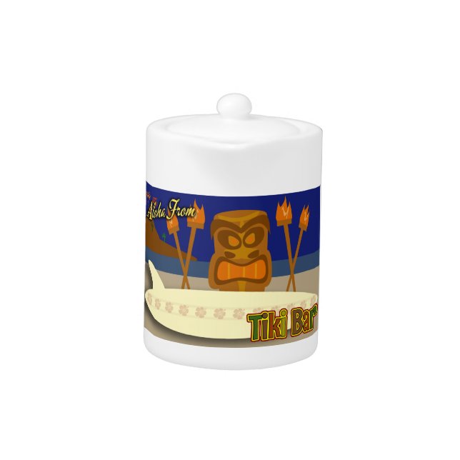 Custom Tiki Bar Sign Teapot (Front)