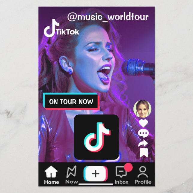 Custom tiktok photo promo flyer (Front)