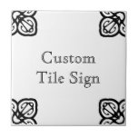 Custom Tile Sign - Spanish Black on White<br><div class="desc">Custom tile sign. Spanish tile style. Black with white background. Custom colors can be requested.</div>