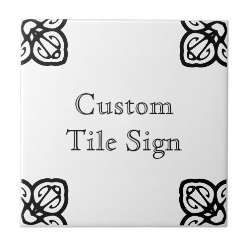 Custom Tile Sign _ Spanish Black on White