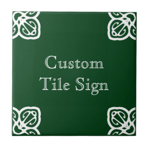 Custom Tile Sign - Spanish White on Green