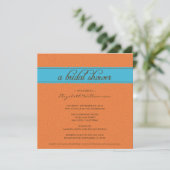 custom Timeless Bridal Shower Invite (orange/blue) (Standing Front)