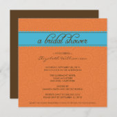 custom Timeless Bridal Shower Invite (orange/blue) (Front/Back)