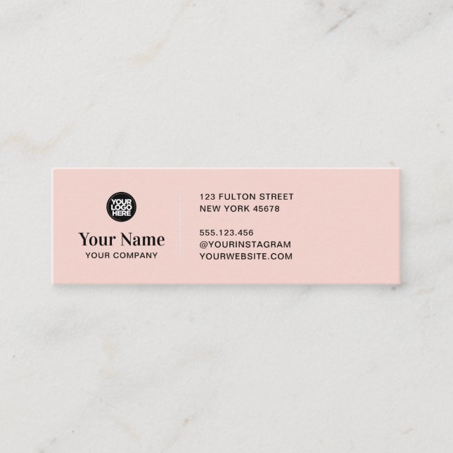 Custom tiny business logo simple modern minimalist mini business card (Front)