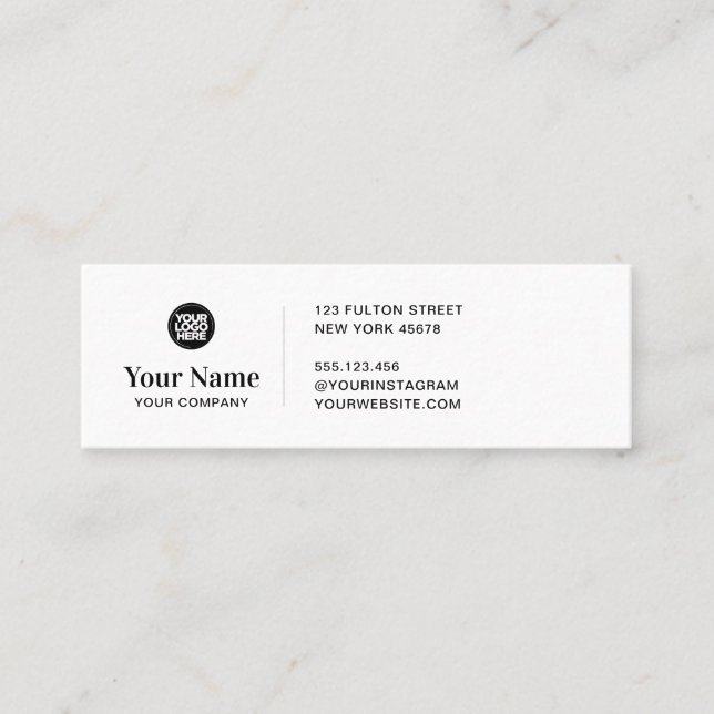 Custom tiny business logo simple modern minimalist mini business card (Front)