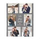 Custom Title Editable Color Photo Collage Blanket