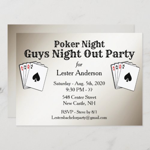 Custom Title Poker Night Party Invitation