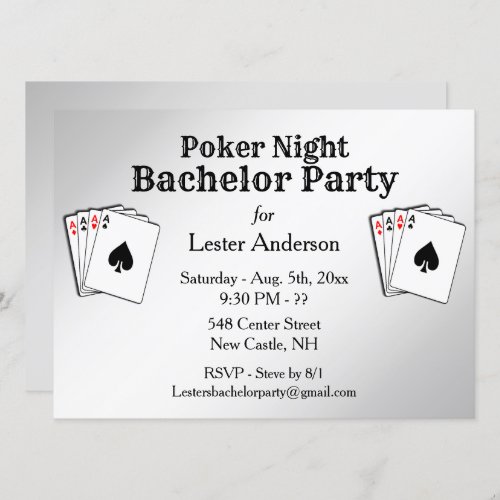Custom Title Poker Night Party Invitation