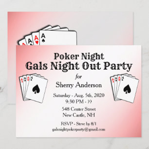 Custom Title Poker Night Party Invitation