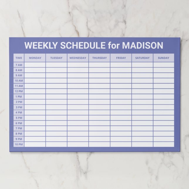 Custom Title Weekly Planner Paper Pad (Front)
